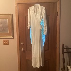 BLDWN cream wrap dress